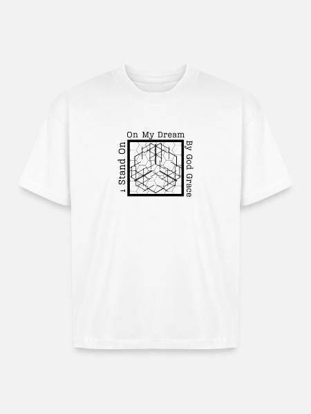 On My Dream Fractal Web - Boxy Fit Unisex T-Shirt - white