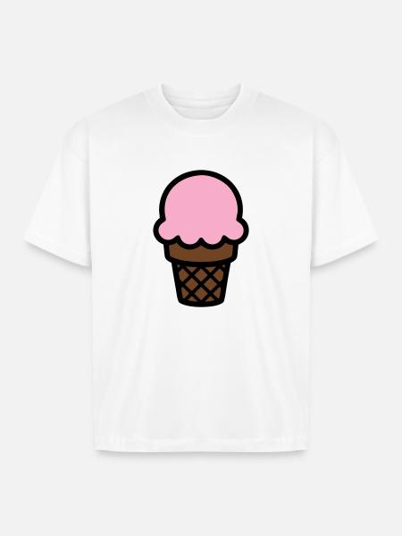 Ice Cream Cone Icon - Boxy Fit Unisex T-Shirt - white