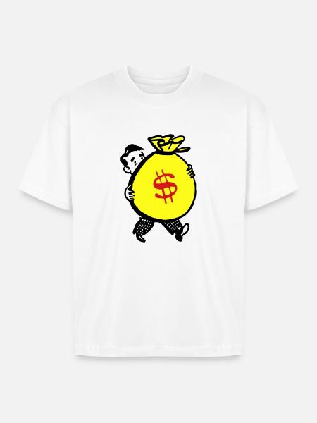 Money Bag - Boxy Fit Unisex T-Shirt - white