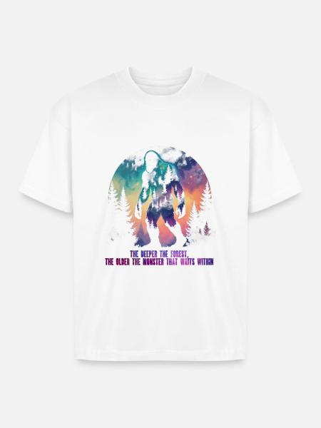 Bigfoot Creature Mythological Creatures - Boxy Fit Unisex T-Shirt - white