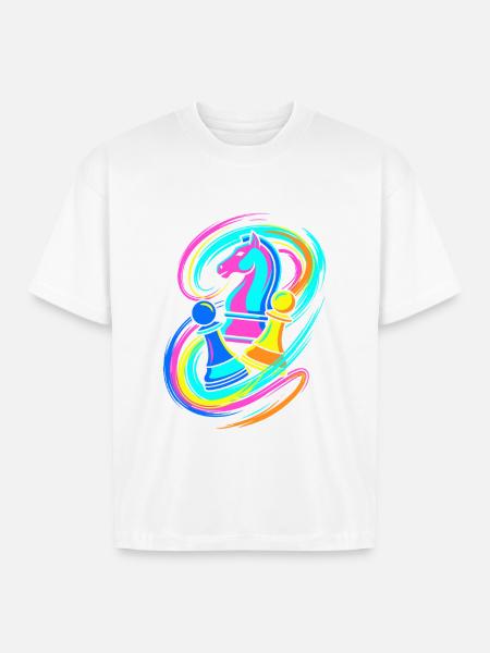 Chess Pieces - Boxy Fit Unisex T-Shirt - white
