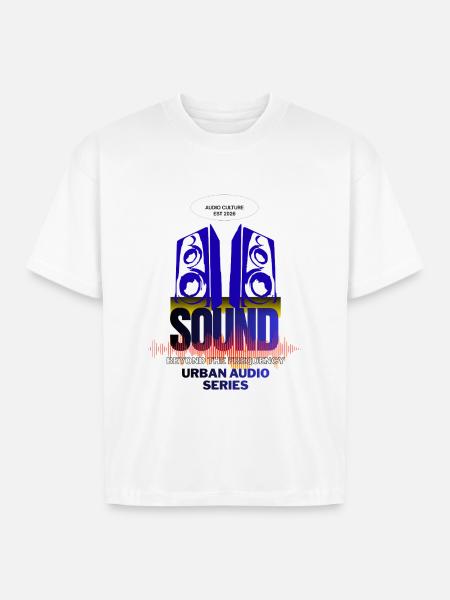 Urban Audio Speakers Emblem - Boxy Fit Unisex T-Shirt - white