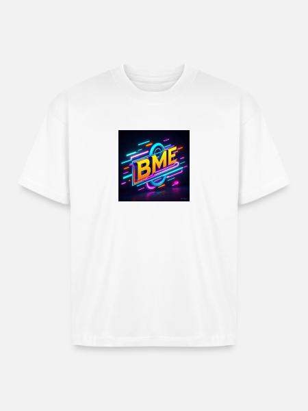 BME Neon Circuit Logo - Boxy Fit Unisex T-Shirt - white