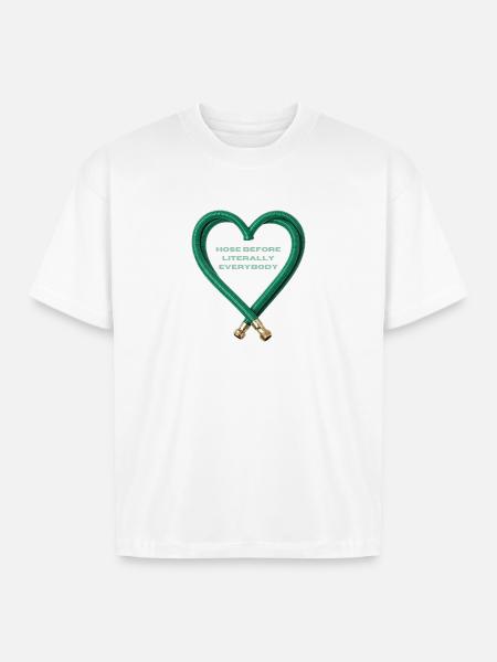 Hose Heart Humor - Boxy Fit Unisex T-Shirt - white
