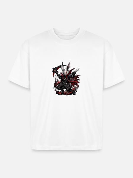 Nightshade Rabbit Gunslinger - Boxy Fit Unisex T-Shirt - white