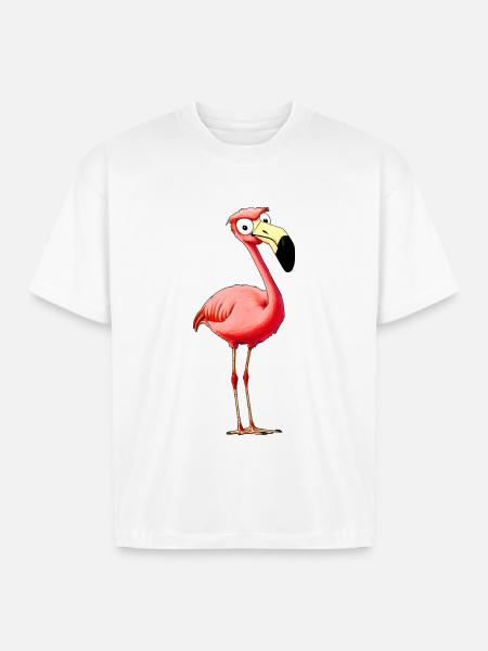 Flamingos Style - Boxy Fit Unisex T-Shirt - white