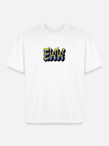 comic-speech-bubble--neon-slime-texture-inside- - Boxy Fit Unisex T-Shirt - white