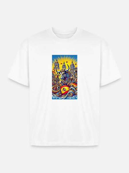 Spanien Stier Espana Design - Boxy Fit Unisex T-Shirt - white