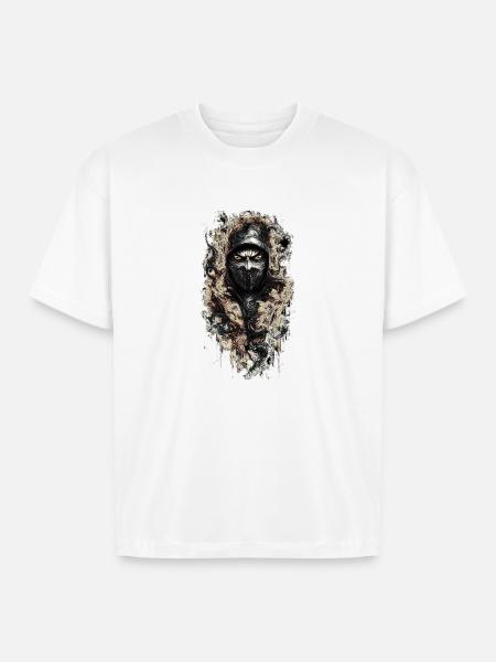 face mask demon - Boxy Fit Unisex T-Shirt - white