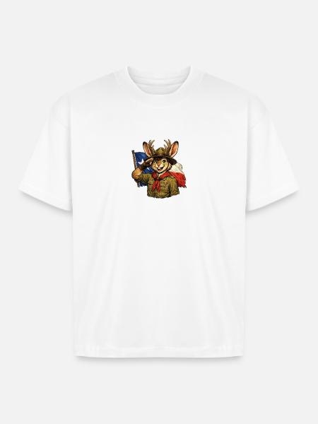 Jackalope Scout - Boxy Fit Unisex T-Shirt - white