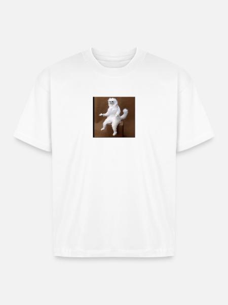 Plush on Stool - Boxy Fit Unisex T-Shirt - white