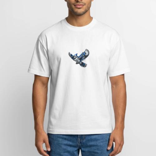 Silver Blue Jay in Flight - Boxy Fit Unisex T-Shirt