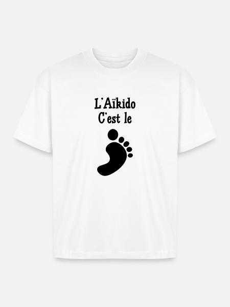 Aikido is the Foot - Boxy Fit Unisex T-Shirt - white