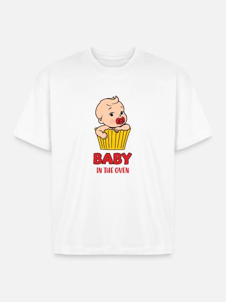 Baby in the oven - Boxy Fit Unisex T-Shirt - white