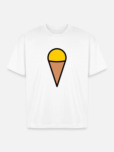 Minimal Ice Cream Cone Icon - Boxy Fit Unisex T-Shirt - white