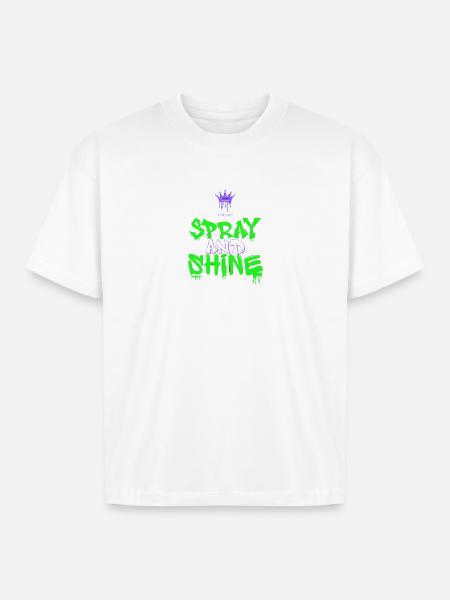 Spray and Shine Graffiti - Boxy Fit Unisex T-Shirt - white