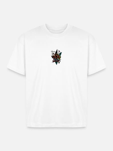 Unique flower design - Boxy Fit Unisex T-Shirt - white