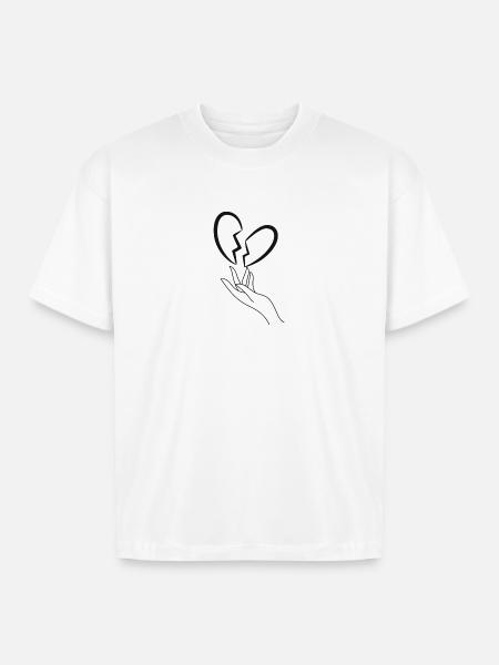 Broken Heart - Boxy Fit Unisex T-Shirt - white