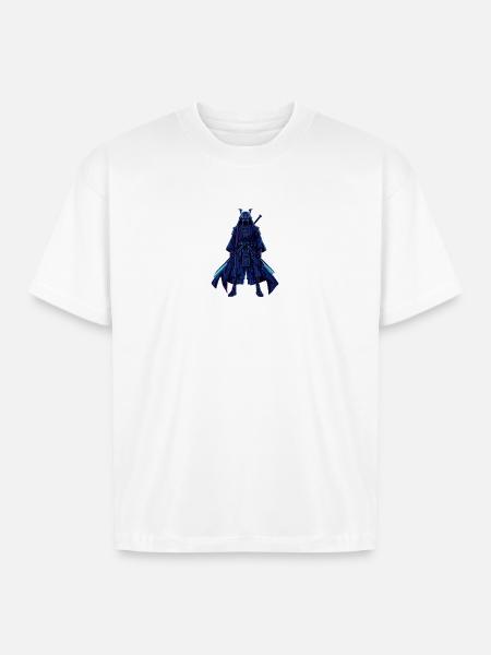Neon Dread Samurai - Boxy Fit Unisex T-Shirt - white