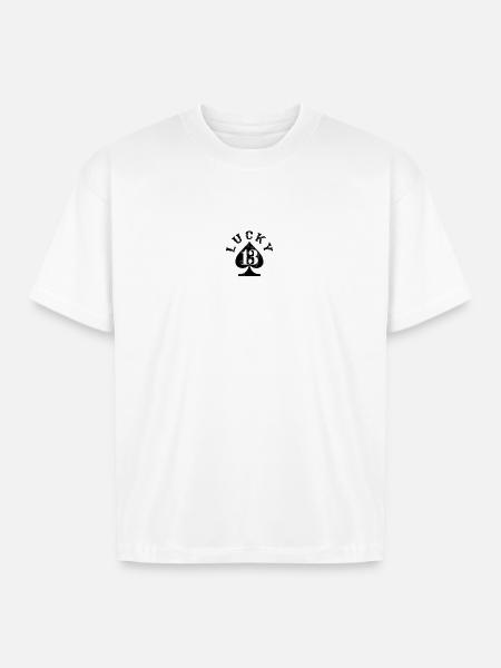 Lucky 13 Spade - Boxy Fit Unisex T-Shirt - white