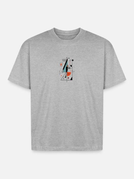 Unique face design - Boxy Fit Unisex T-Shirt - heather gray