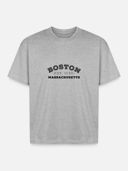 Boston Massachusetts - Boxy Fit Unisex T-Shirt - heather gray