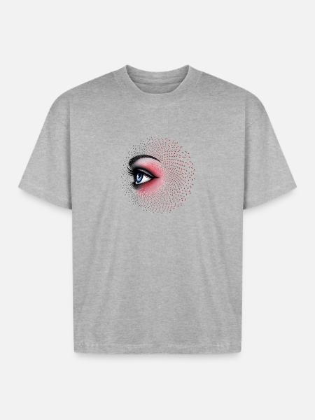 Iridescent Eye Halftone Burst - Boxy Fit Unisex T-Shirt - heather gray