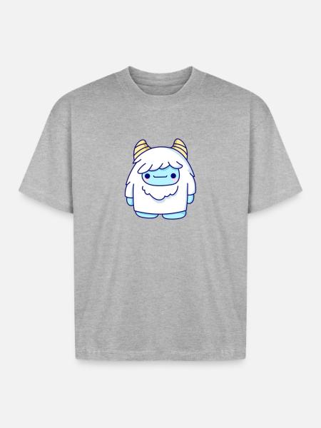 Cute Cryptid Yeti - Boxy Fit Unisex T-Shirt - heather gray