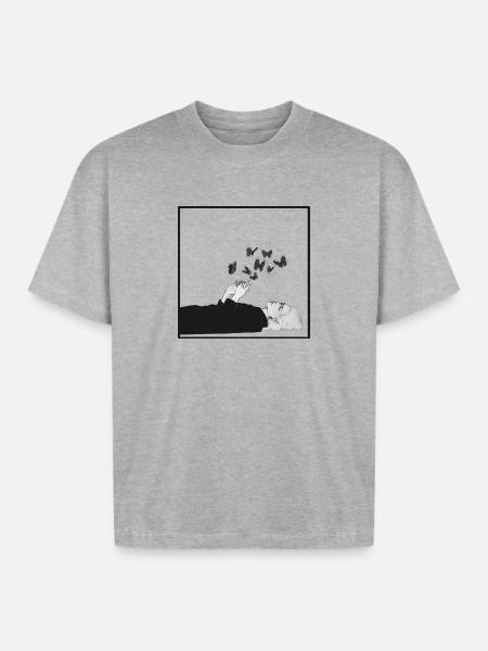 Breath of Butterflies - Boxy Fit Unisex T-Shirt - heather gray