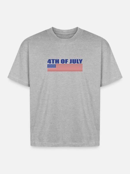 4Th Of July - Boxy Fit Unisex T-Shirt - heather gray