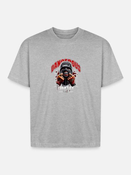 Grave Smile - Boxy Fit Unisex T-Shirt - heather gray