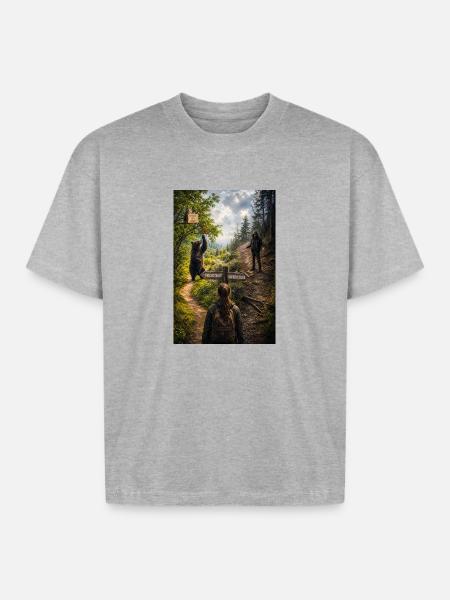 Choose the bear - Boxy Fit Unisex T-Shirt - heather gray