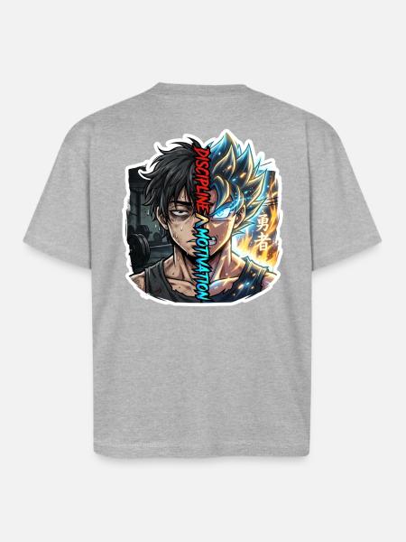 Dual Neon Warrior Split - Boxy Fit Unisex T-Shirt - heather gray