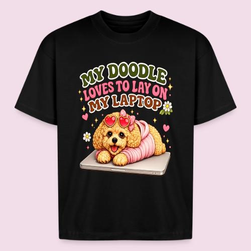 My Laptop Belongs to My Doodle - Boxy Fit Unisex T-Shirt