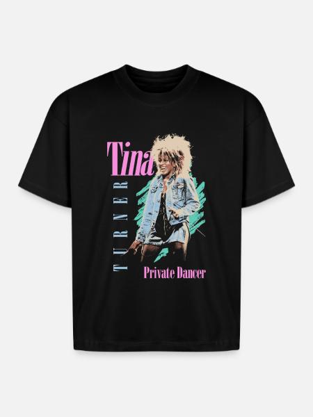 Tina Turner Private Dancer Design - Boxy Fit Unisex T-Shirt - black