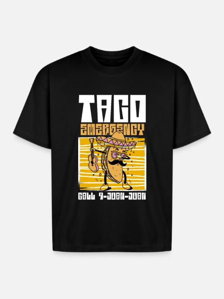 Taco Emergency Hero - Boxy Fit Unisex T-Shirt - black