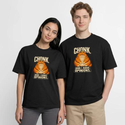 Chonk King Cat - Opinionated Kitty - Boxy Fit Unisex T-Shirt