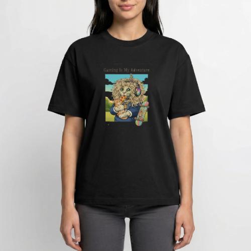 Gaming Cat Adventure: Pizza & Skates - Boxy Fit Unisex T-Shirt
