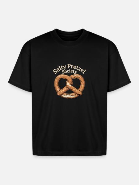 Salty Pretzel Society - Boxy Fit Unisex T-Shirt - black