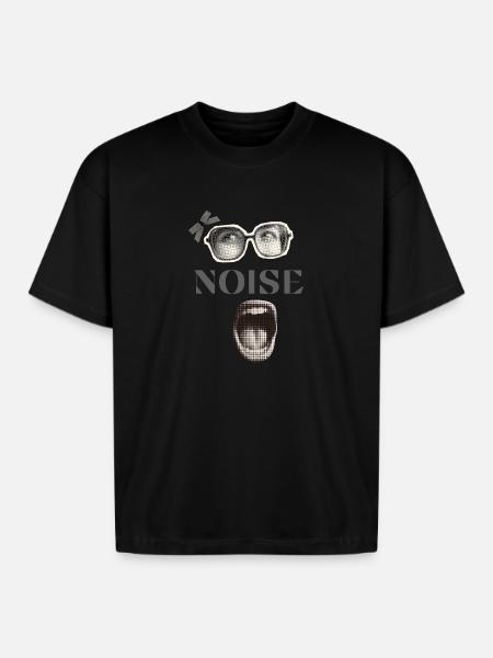 Noisy Halftone Glasses Mouth - Boxy Fit Unisex T-Shirt - black