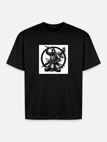 Circle Samurai Shadow Steel - Boxy Fit Unisex T-Shirt - black