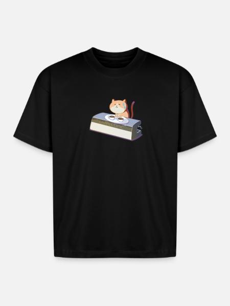 PanicMeow - Boxy Fit Unisex T-Shirt - black