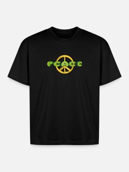 Peace on Earth - Boxy Fit Unisex T-Shirt - black