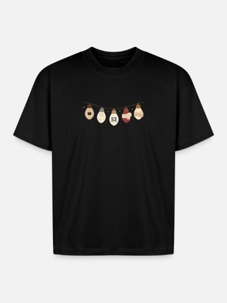 comfy lights winter - Boxy Fit Unisex T-Shirt - black