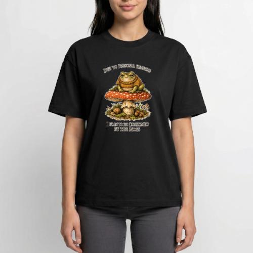 Frog Consumed by Moss Cottagecore Aesthetic - Boxy Fit Unisex T-Shirt