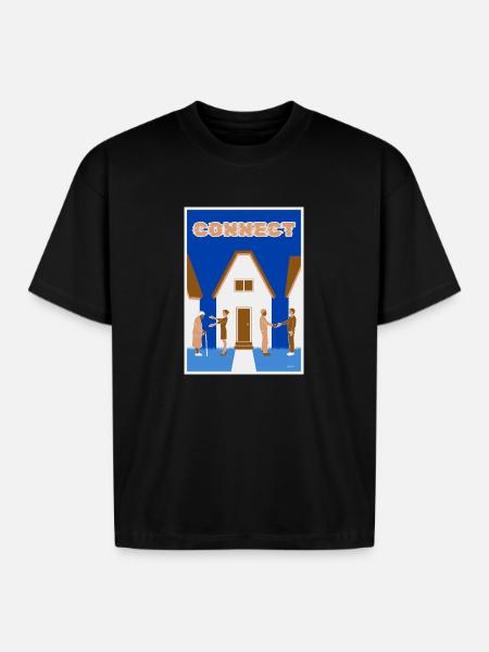 Connect - Boxy Fit Unisex T-Shirt - black