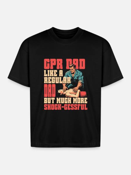 CPR Instructor Dad Paramedic - Boxy Fit Unisex T-Shirt - black