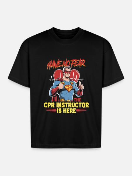 CPR Instructor Paramedic - Boxy Fit Unisex T-Shirt - black