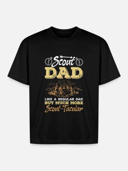 Scout Dad Scouting Camp Leader Father - Boxy Fit Unisex T-Shirt - black