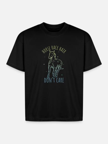 Horse Design - Boxy Fit Unisex T-Shirt - black